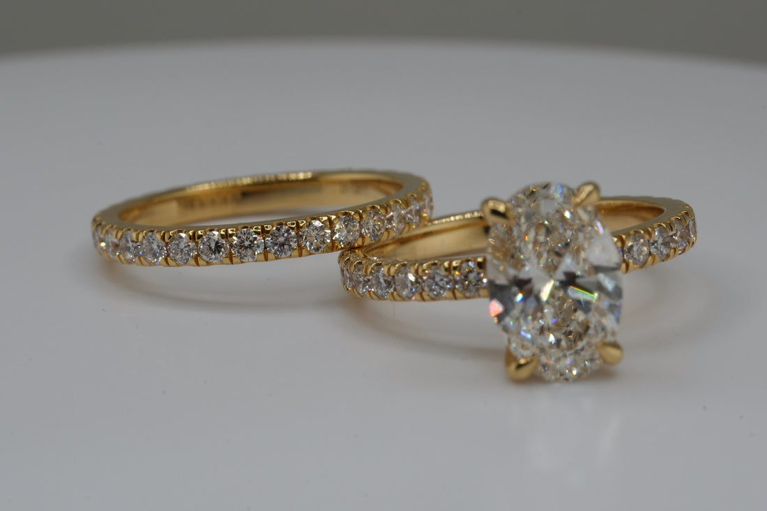 14K Yellow Gold 3.74ct Lab Diamond Oval Cut Engagement Ring