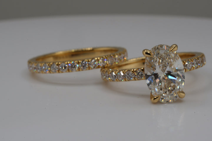 14K Yellow Gold 3.74ct Lab Diamond Oval Cut Engagement Ring