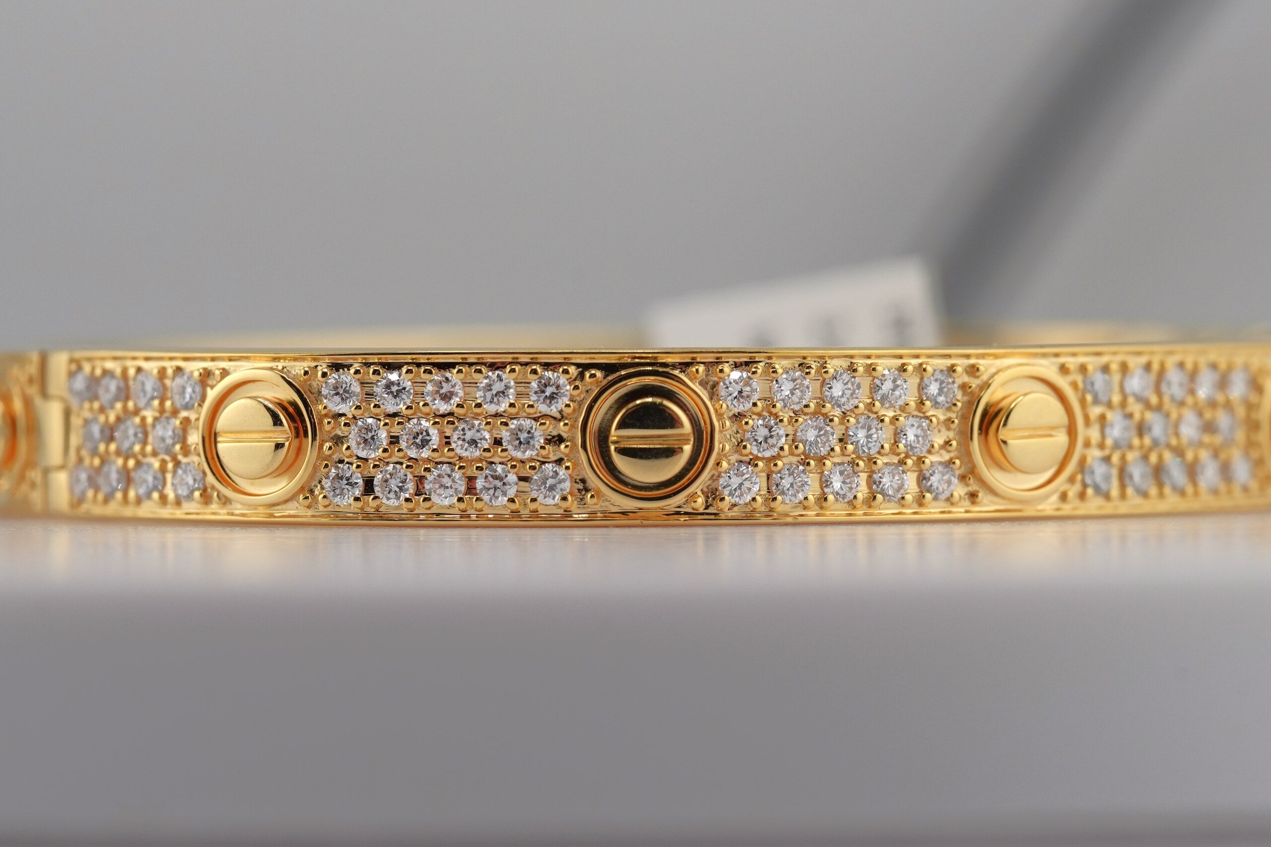 14K Yellow Gold Lab Diamond Screw Bangle
