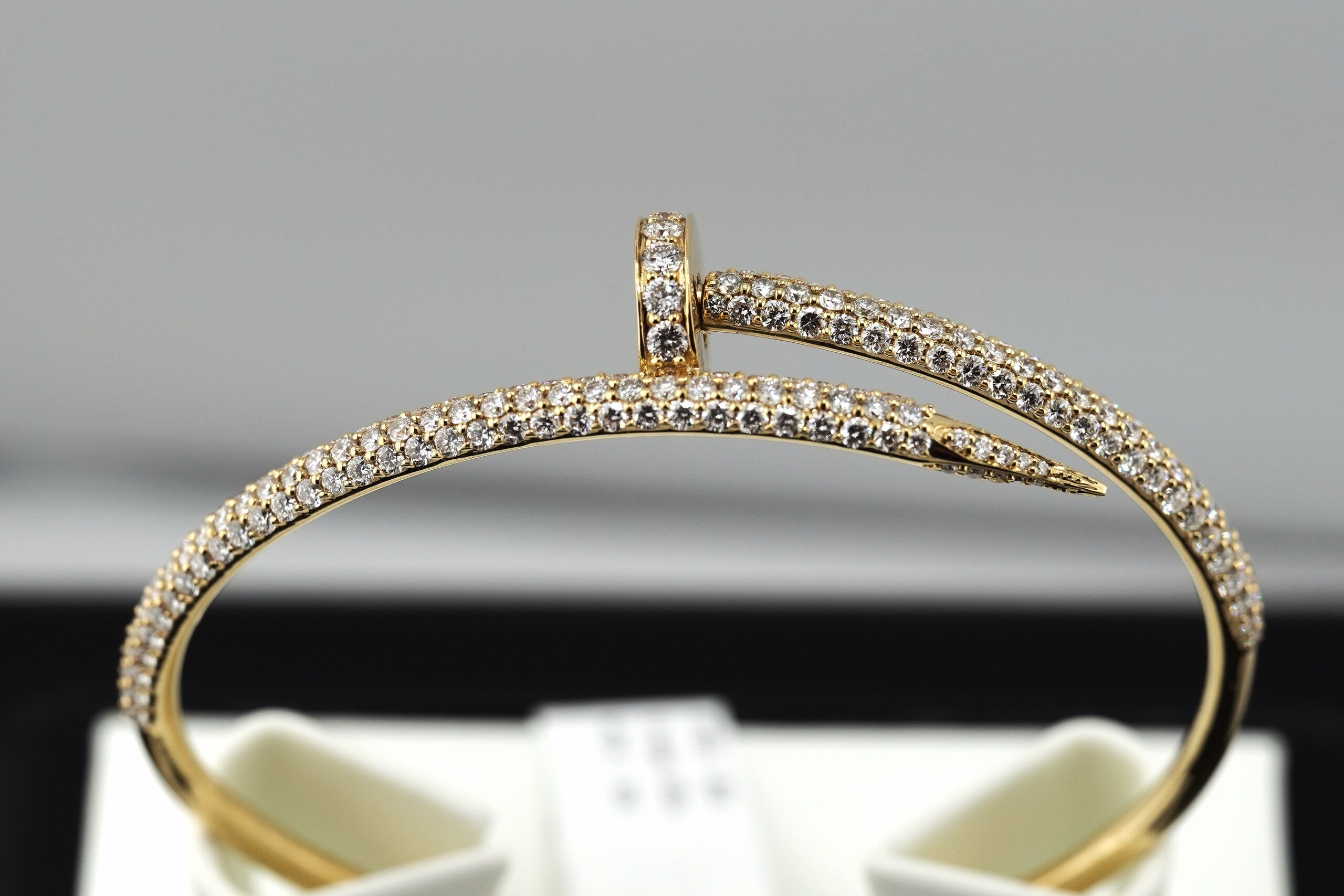 14K Yellow Gold Lab Diamond Nail Bracelet